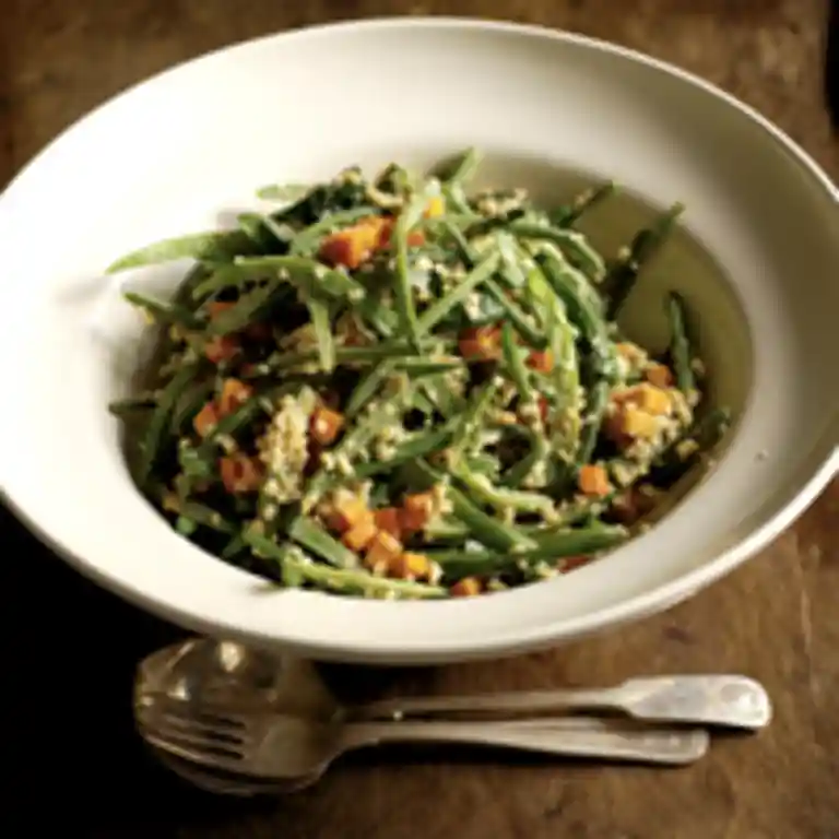 Bulgur med bønner og tahindressing