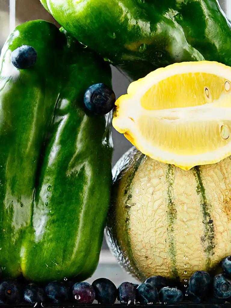 Grøn peberfrugt og melon