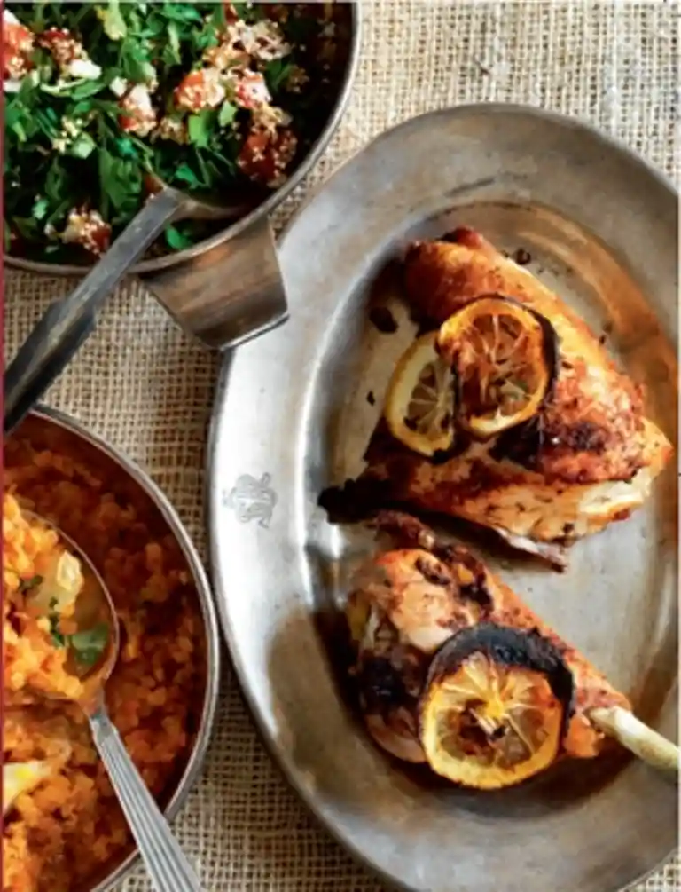 Marokkansk kylling med syltet citroner og tabouleh