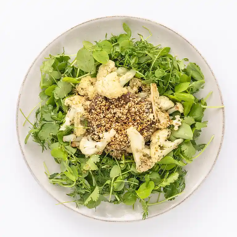 Krebinet med hampefrø, fennikel og urtesalat